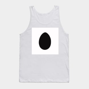 Easter egg - black isolated on white background. Design for background, cover and packaging, Easter and food illustration, greeting card. Tank Top